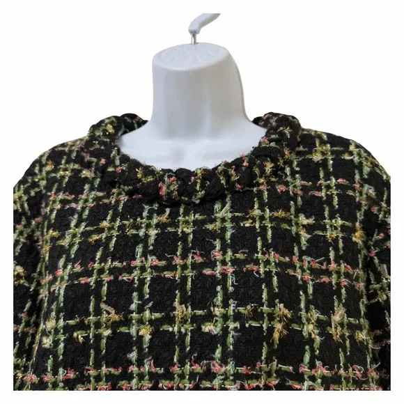 Tuckernuck Womens Tweed Jackie Shift Mini Dress Size 3XL Moss Green Gingham NWT - Picture 5 of 9
